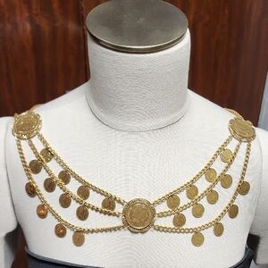 Napoleon Brass Coin Chain Necklace